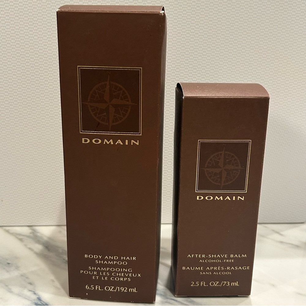 Mary Kay Domain Mens Grooming Set Body Hair Shampoo 6.5 oz Aftershave Balm 2.5oz